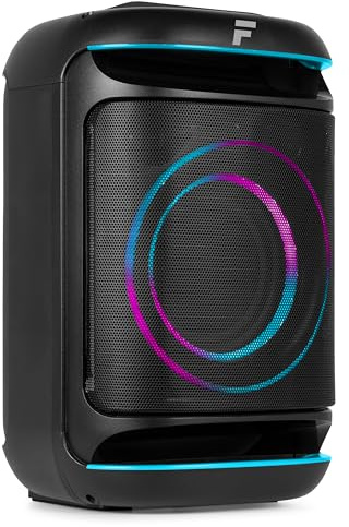 Fenton Track165 Musikbox Bluetooth Groß mit LED 120W, Akku 15 Std, Tiefer Bass, 112db, Partybox Bluetooth Box Groß, Stereo-Pairing, Tragbare Musik Box, Schwarz