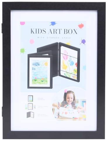 Cornice 2 in 1 per Foto, Max 10 Foto Misura 10x15 cm, Appendere Parete 3D Tridimensionale, Ricordi Amore Famiglia Momenti Felici, Regalo, Colore Bianco e Nero (NERO ARTIST KIDS, 20x30 Cm.)