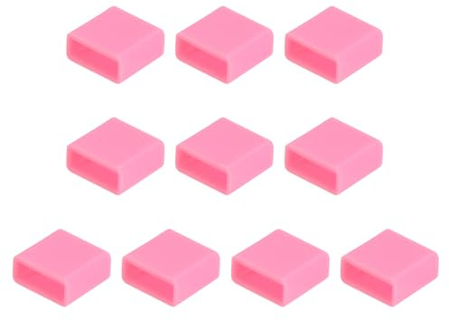 PATIKIL USB Type A Port Plugs Covers Caps, 10Pcs Silicone Anti Dust Protector for Smartwatch Telephone Computer Camera Mobile Hard Discs USB Male Ports, Pink