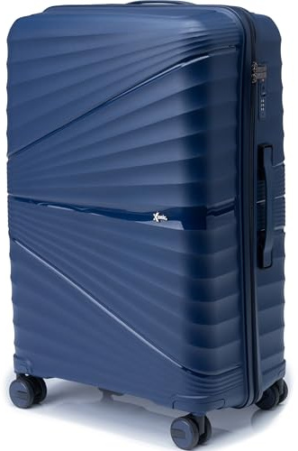 Xonic® Hartschalenkoffer M für 40L - Bruchsicherer Rollkoffer Polypropylen mit 360° Doppelrollen & TSA-Schloss - Reisekoffer Nightblue