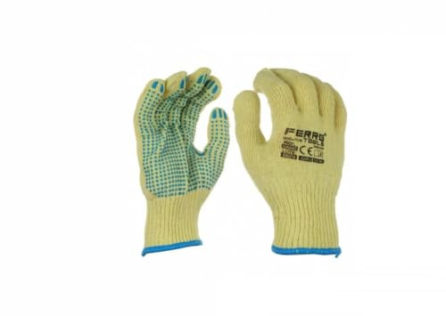DRW Guanti da Lavoro Leggero Giardinaggio Antiscivolo Gialli 12 Set Taglia, Multicolore, Medidas: Talla XL