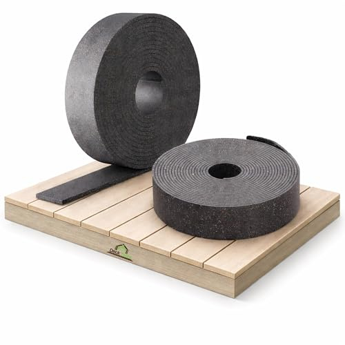 Deck Tools® Terrassenpads auf Rolle - 5.000 x 50 x 6 mm, 1 Stück | Aus Gummi-Granulat - Bautenschutz Matte für WPC- & Holz-Terrassen, Unterlage für Terrassen-Fliesen & Stelzlager