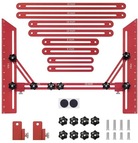 Strumento Di Misurazione Del Profilo Delle Scale, Ausilio Per La Misurazione Delle Scale Lunghezza Regolabile Da 26 A 152 Cm Con Barra Di Supporto Ausiliaria E Borsa Portaoggetti Per Scale