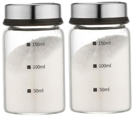 Grandes salière et poivrière en verre de 150ml, trous de versement réglables avec couvercle scellé en acier inoxydable, 2 pièces