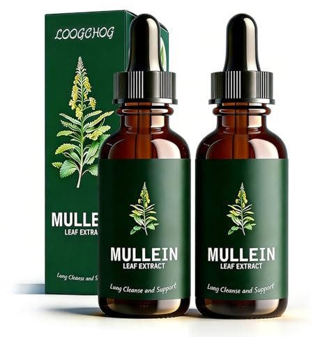 Extracto de Hoja de Gordolobo para los Pulmones, Pack de 2 - Con Clorofila, Limpieza Pulmonar y Respiración Saludable, 60ml por Unidad