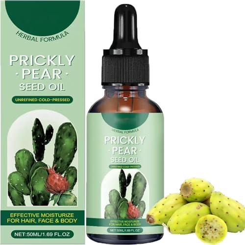 Huile de pépins de figue de barbarie - Huile de graines de jojoba - Huile pour le visage pour femme - Raffermissante et hydratante - Huiles multifonctionnelles - Légère et non grasse - Convient pour