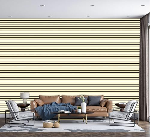 Tapete Streifen Wandbild, Beige Fototapete Für Wohnzimmer Schlafzimmer Seidentapete Xxl Wandtapete Tv Hintergrund Wand Deko, Einfache Streifen Mustertapete