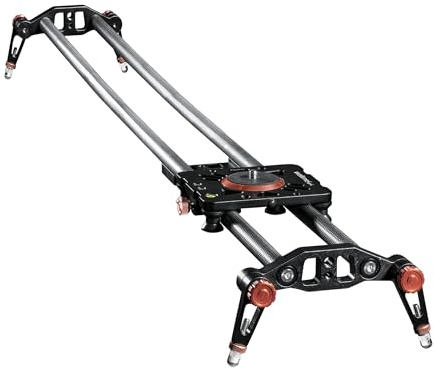 Walimex Pro Carbon Video Slider Pro (120 cm, skakfria kameraresor, inklusive transportväska och vattenvagn) svart