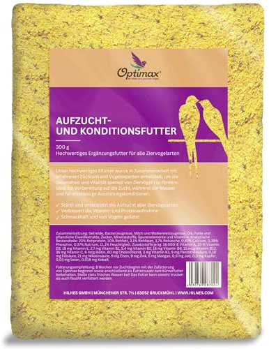 Optimax Kondition- und Aufzuchtfutter für Vögel | 300g Eimer |