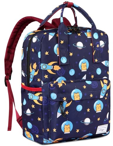 Kasgo Kinderrucksack, Niedlich Rucksack Kinder Mädchen Jungen 6-8 Jahren Schulrucksack mit Brustgurt Leicht Wasserabweisend Große Kapazität Din A4-tauglich 10L 37cm Astronaut