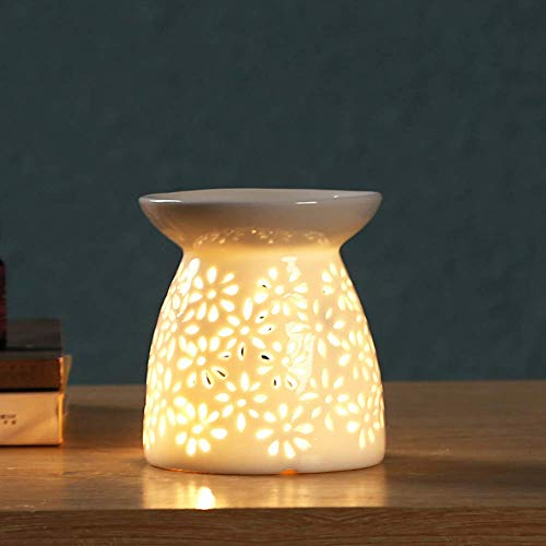 Keramik Duftlampe Aromalampe Duftlampe aus Keramik mit der Candle Kerzenlöffel weiß