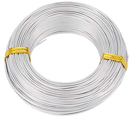 PandaHall - Filo in alluminio da 100 metri con spessore di 1.5 mm, per lavori manuali (argento)