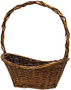 Cesta TIRETA Nogal de Mimbre Grande para Lotes, Navidad y Ofrendas de Flores - 53x34x58