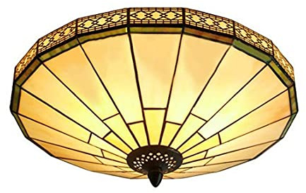 SAIVITT E27 Deckenleuchte Vintage Gemalt Design Glas Deckenlampe Modern Industrie Landhaus stil Weinlese Rund Decke Beleuchtung für Retro Wohnzimmer Schlafzimmer Büro Küchen Bar Flur Wandlampe, 41cm