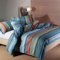 Caleffi 40058 Cotone Miller Parure Completo Copripiumino per Matrimoniale Letto, Azzurro