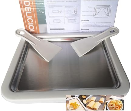 Máquina de helado interactiva para padres e hijos DIY helados, heladeros, congelador, sartén antiplancha para helado enrollado, yogur congelado, sorbete, gelatato, blanco