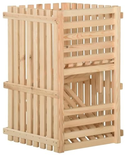 vidaXL Bois de Pin Solide Boîte à Pommes de Terre Boîte de Conservation Conteneur de Stockage Bac de Rangement de Cuisine 50x50x50 cm