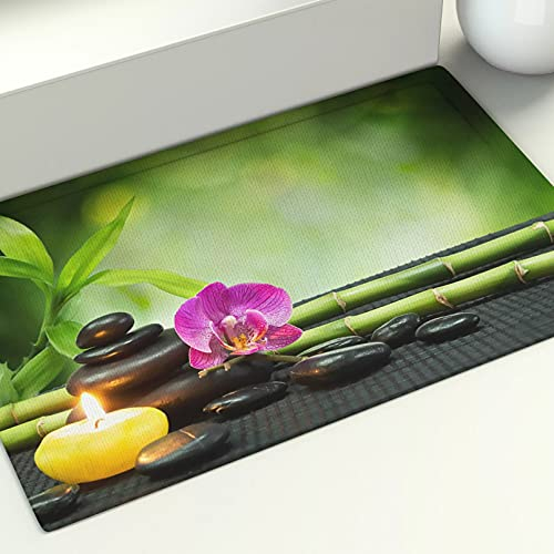 WAXB Teppich Küche Bodenmatte Großes Zuhause Wohnzimmer Schlafzimmer Badezimmer Teppich Dekoration Druck Stein Bambus Teppiche Indoor Outdoor Türmatte Weihnachten Halloween