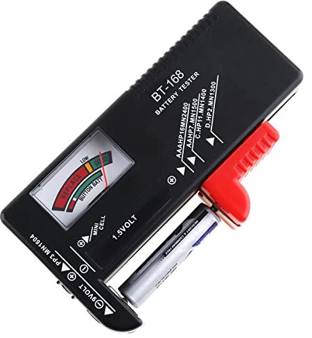 Smgda Testeur de Piles, Mini testeur de batterie universel pour piles bouton AAA AA C D 9 V 1,5 V, Testeur de batterie analogique, aucune pile requise