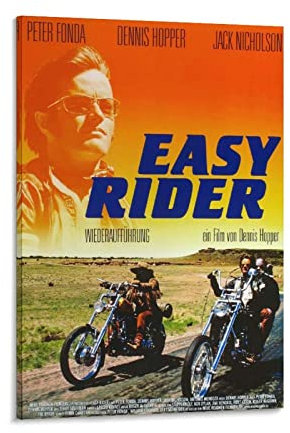Easy Rider 1969 Filmposter mit klassischer Straße, dekoratives Gemälde, Leinwand, Wandkunst, Wohnzimmer, Schlafzimmer, Gemälde, 30 x 45 cm