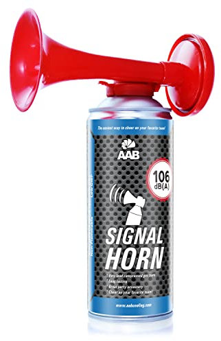 1x AABCOOLING Signal Horn Fanfare - Tromba ad Aria Compressa, Fino a 120 Segnali Brevi, Avvisatore Acustico Molto Rumorosa, Clacson Tromba Ideale per Feste, Trombette, Air Horn Non Infiammabile