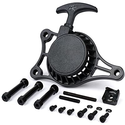 BGM Seilzugstarter Set CNC schwarz kompatibel für Piaggio Ciao, Bravo, Si, Boxer, Super Bravo | Aluminium CNC, schwarz eloxiert; Mofa/Moped-Set; M8x1,25 Vario; kompatibel mit Piaggio Si, Vespa Boxer, Piaggio Super Bravo