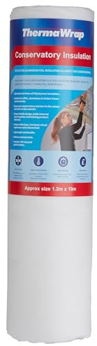 YBS ThermaWrap Conservatory Insulation is a 2 in 1 High Performing Aluminium foil Reflective Multi-Layer Insulation and Vapour Control Layer | Heat Insulation for Roofs, Walls and Floors | 1.2M * 10M