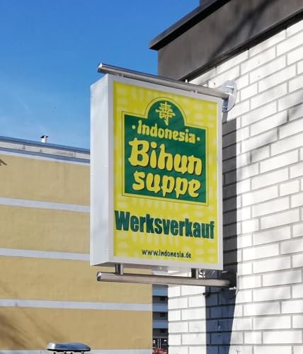 LED Leuchtkasten - Ausleger Edelstahloptik doppelseitigs Werbeschild Reklame 60x80cm
