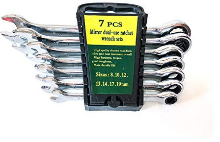 Llaves Fijas,Llaves Combinadas 8-19mm Conjunto de llaves de trinquete Caja de trinquete Llaves de combinación for herramientas de mano de llave de llave de reparación de automóviles Un conjunto de lla