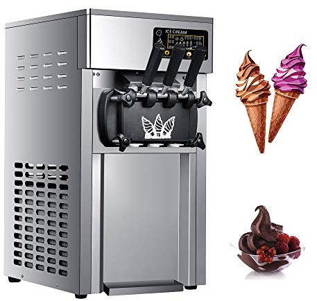 Soft Ice Cream Machine Commercial LCD Panel 3 Flavors Large Capacity - Ice Cream Maker