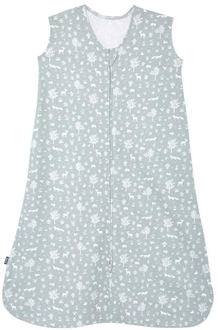 HALO SleepSack, tragbare Decke aus 100% Baumwolle, Wickel-Übergangs-Schlafsack, TOG 0,5, Salbei-Wald, Größe S, 0-6 Monate