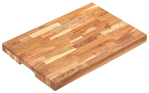 Sufrk Hackblock 50x35x4 cm Akazie Massivholz Schneidebrett Stirnholz