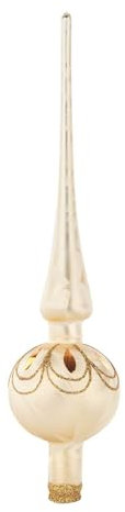 Rudolphs Skattkista Thüringer julgranspynt, trädspets, ischampagne, B x H x D 6 x 27 x 6 cm, ny trädhänge, julgransprydnad, julgran, julgransprydnad, jul, trädsmycke, trä