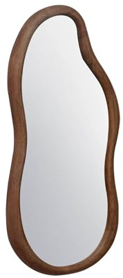 sweeek - Miroir organique AUSTIN en bois d'hévéa. couleur noyer. 90 cm