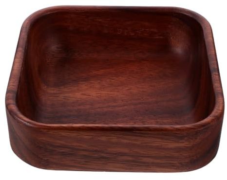 Alipis Quadratisches Holz Serviertablett 15X15X1.77 Zoll Akazienholz Obstschale Snackteller Salatplatte Multifunktional Für Zuhause Büro Party