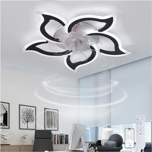 GODFSAHG Ventilatori da soffitto Grandi con luci Alexa LED Ventilatore dimmerabile Reversibile Moderno Telecomando Luci da soffitto silenziose con Ventilatore Camera da Letto 6 velocità Fio