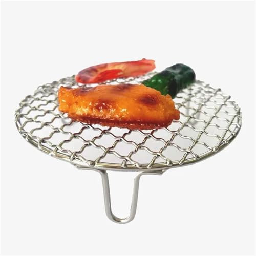 IWEIGN 1 x 14-38 cm Lebensmittelfilter aus lebensmittelechtem Edelstahl 304 für Grill, Drahtgitter, runder Metallgitter mit 5 cm hohen Füßen zum Ablassen von Wasser