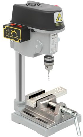 Trapano a Colonna da Banco, 350W Trapano Elettrico da Banco con 3 Livelli di Regolazione Della Velocità, Max. Profondità di foratura 25 mm, per Legno Metallo Plastica