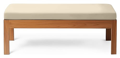 RZYW Coussin de Banc de Jardin ImperméAble 2/3 Places, Coussin de Banc D'extérieur, Coussins Assise pour Meubles D'IntéRieur en Mousse éPaisse, pour Chaise, Canapé, Baie Vitrée,Beige,80X40X5cm