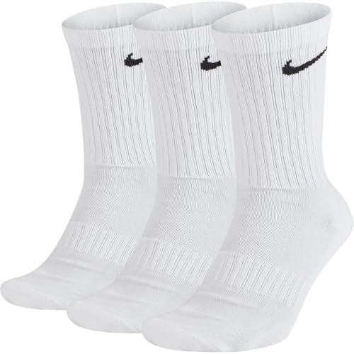 NIKE DRI FIT Socken 3er Pack Strümpfe SX4508 Weiß, Größe:L = 42-46, Farbe:100 White/Black