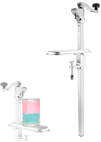 Abrelatas manual resistente, acero inoxidable industrial para latas grandes, altura ajustable, corte rápido, herramienta de ahorro de tiempo y esfuerzo