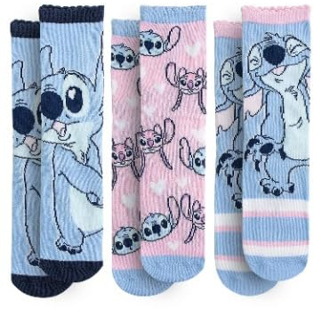 The Geeky Pop Stitch – Lot de 3 paires de chaussettes femme – Chaussettes fantaisie | Chaussettes Stitch fille ou adulte