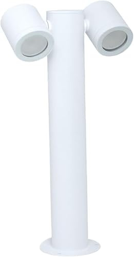 TEKHOME Lampione da Giardino GU10 IP44 440mm, Palo Luce da Esterno Moderno in Alluminio, Attacco GU10, Lampada da Terra per Vialetti, Giardino, Cortile – Senza Lampadina 539PB-B440 (Bianco)