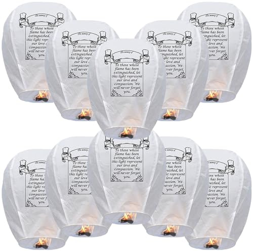 Biodegradable Memorial Lanterns for Weddings, Birthdays, Memorial Services & Parties - Easy to Release Wish Lanterns(19 Packs)