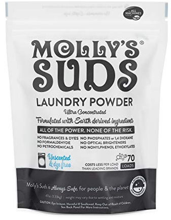 Molly's Suds Original Laundry Detergent Powder - Natural Washing Powder, Earth Derived Powder Detergent - Non-Liquid & Organic Washing Detergent, Sensitive Skin Laundry Detergent - 70 Loads, Unscented