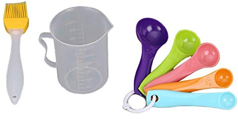 YDBC Cuchara Medidora, El Plastico Traje De Cinco Piezas Desmontable Colgar Hebilla Anillo De Almacenamiento Usado for Líquido con Polvo (Color : #2)