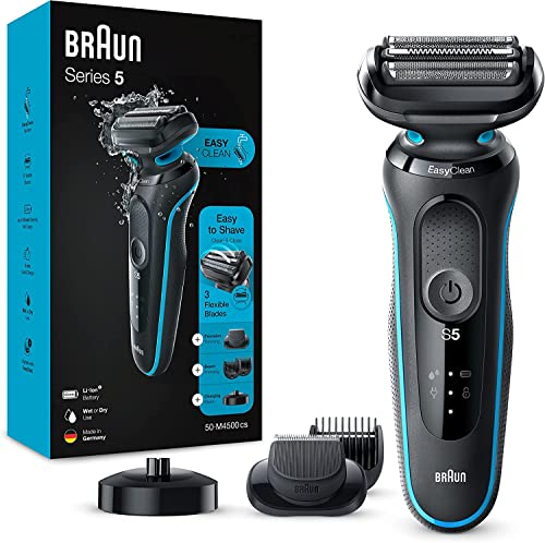 Braun Series 5 50-M4500cs Elektrorasierer für Herren mit Ladestation, Barttrimmer, Mintgrün, Türkis, 1 Stück (1er Pack)
