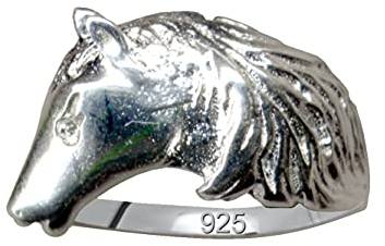 FINGERRING Pferd/Echt Silber 925 mit Zirkonia/Klassik Design/Steinfarbe: klar weiss/modern cool trendy hip/Online Shop Schmuck kaufen / 59094 59094
