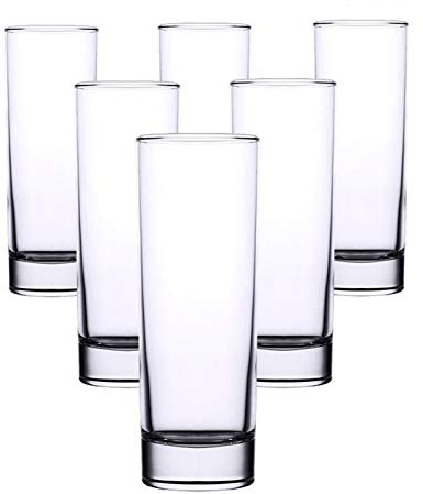 XXXXW Verre à Eau Jus Highball Verre Tumbler, Verres Highball, Ice Tea Boissons Coupes, Verrerie for Le jus, la bière et Cocktail (2 pièces / x6) Verres Highball (Size : 6PCS)