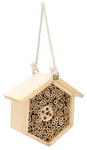 Voluxe Bihotell, insektshus naturträ och bambu för insekter och bin för att bygga bo och dekorera trädgården.